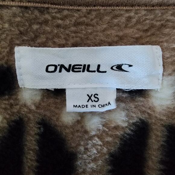 O'neill Lynwood Super Fleece Light Brown Full Zip Hoodie | Women's XS - Picture 15 of 16
